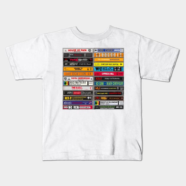 Hip Hop Tapes 90s Hip Hop Tees Kids T-Shirt by HipHopTees